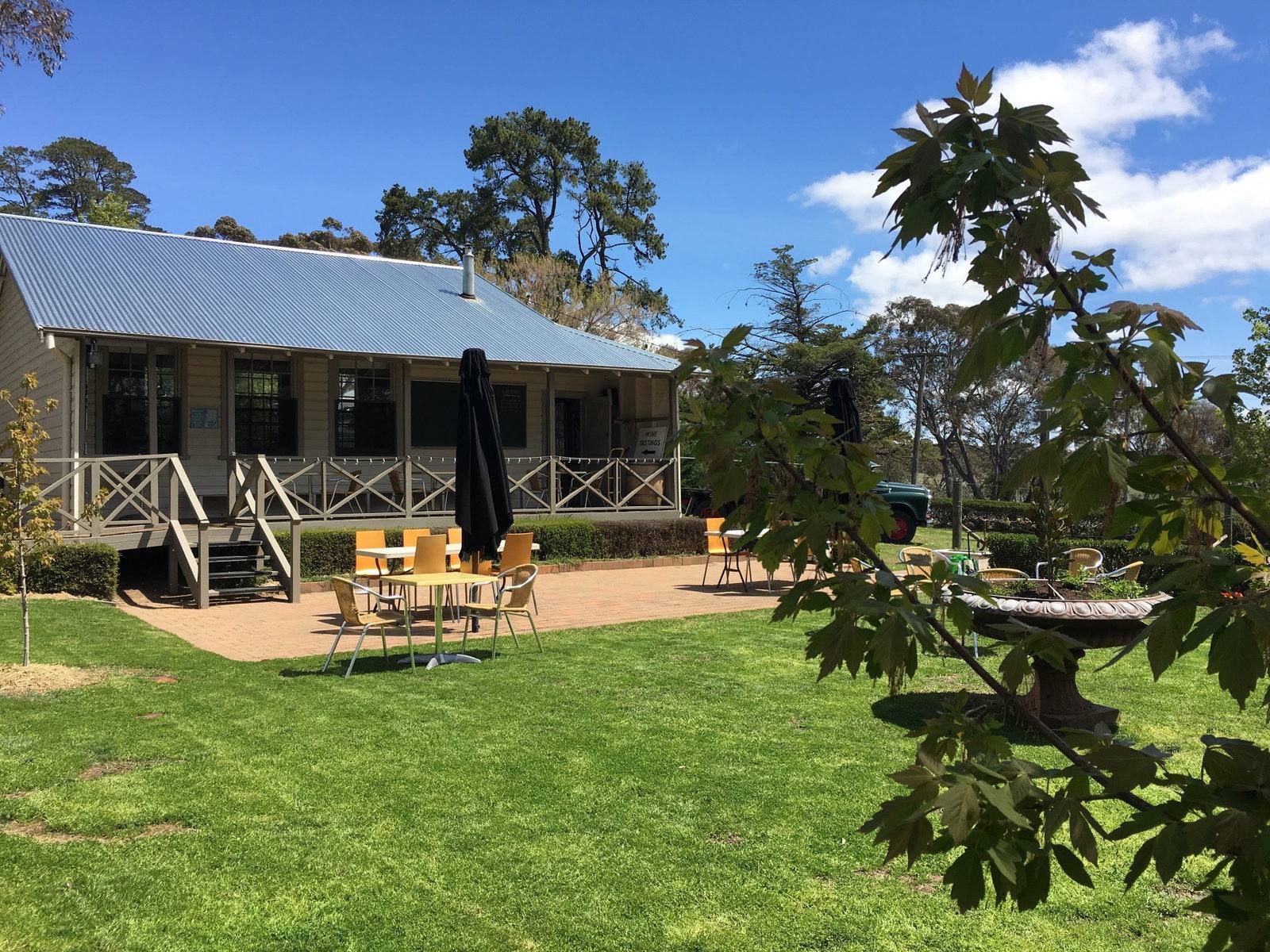 The restored 1866 March Public School that houses the Mortimers Wines cellar door north of Orange, New South Wales.