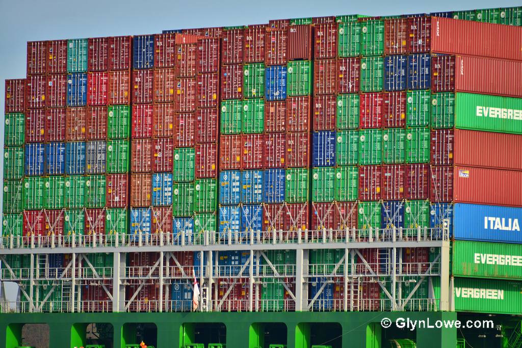 A container ship under way. Drewry's World Container Index stands at $4,434 per 40-foot container.