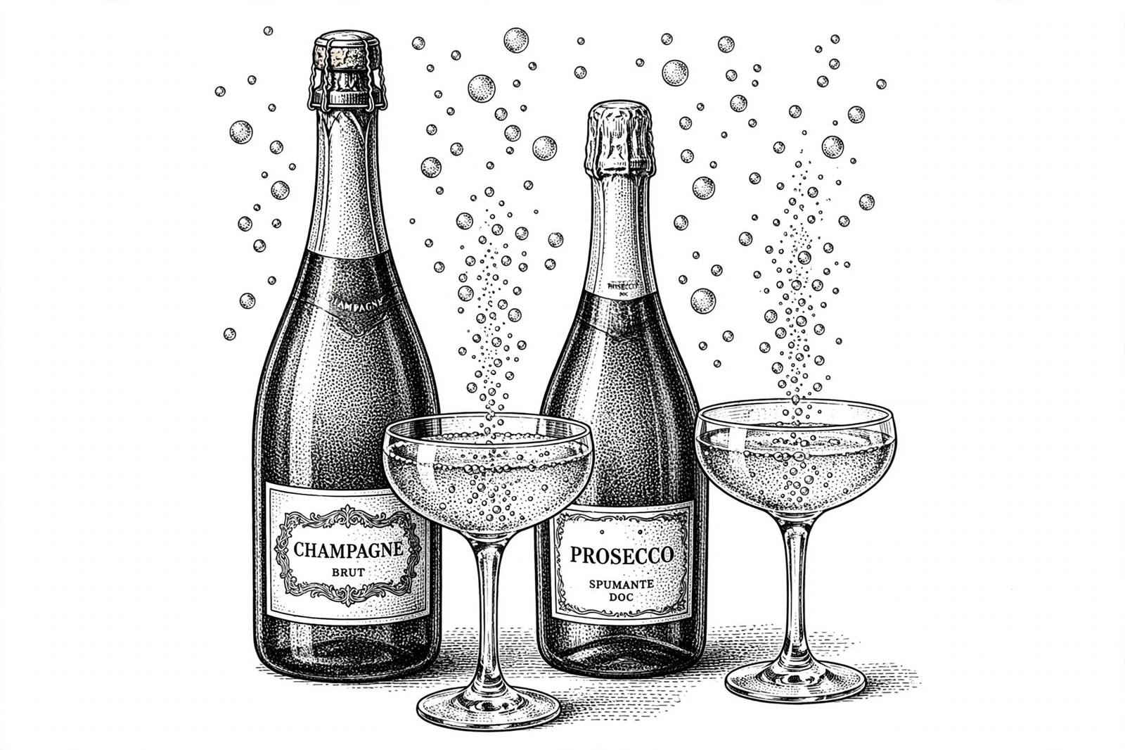 Illustration: Champagne and Prosecco surge while still wine stalls, in SipSource's July 2026 data.